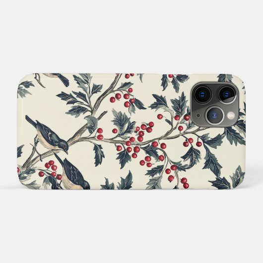 Rustic Bird en Poinsettia kerstpatroon (18) Case-Mate iPhone Case (Achterkant (horizontaal))