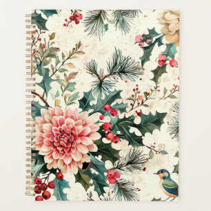 Rustic Bird et Poinsettia Motif de Noël (12)