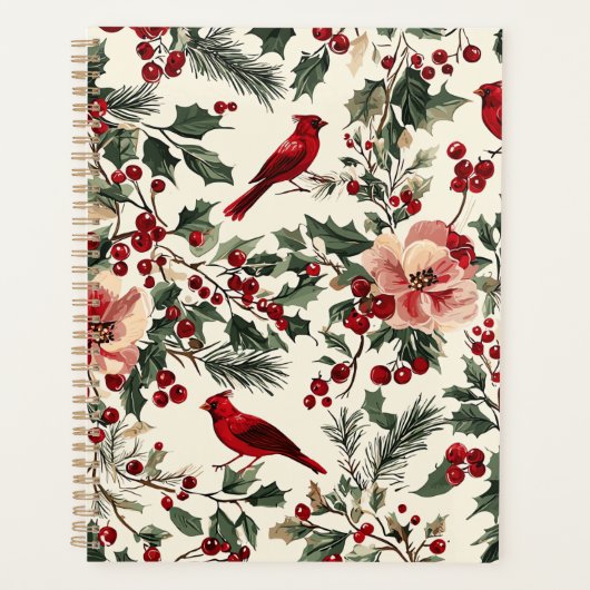 Rustic Bird et Poinsettia Motif de Noël (14) (Devant)