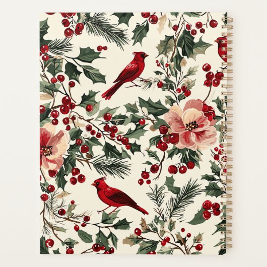 Rustic Bird et Poinsettia Motif de Noël (14) (Dos)