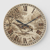 Rustic Bird Wall Clock  Grote Klok (Voorkant)