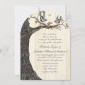 Rustic Birdcage Peach  Lovebird Wedding Kaart (Voorkant)