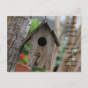 Rustic Birdhouse, adreswijziging Aankondigingskaart