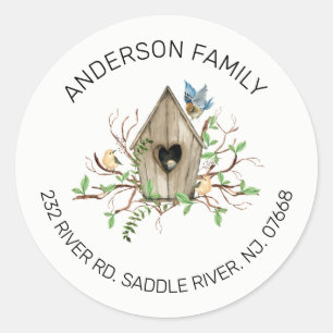 Rustic Birdhouse   Nieuwe sticker van label voor t