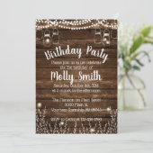 Rustic Birthday Party Invitations - Backyard BBQ Kaart (Staand voorkant)