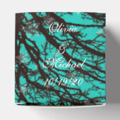 Rustic Black and Blue Evening Wedding Favor Box Bedankdoosjes (Bovenkant)