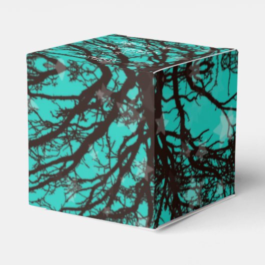 Rustic Black and Blue Evening Wedding Favor Box Bedankdoosjes (Achterkant)