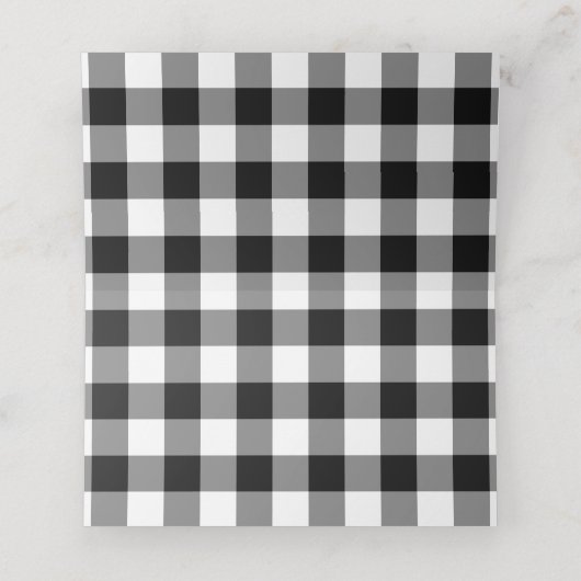 Rustic Black and White Checker Merry Kerstmis (Binnenkant ongevouwen)