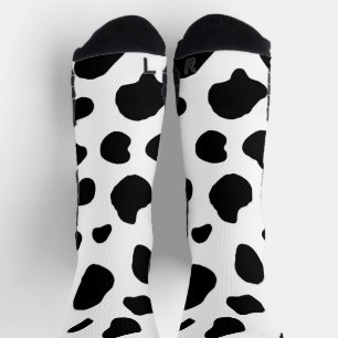 Rustic Black and White Holstein Koe Pattern Sokken