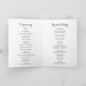 Rustic Black Botanical Folded Wedding Program Programma (Binnen)