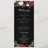 Rustic Black Botanical Wedding Programme (Devant)