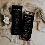 Rustic Black Botanical Wedding Programme<br><div class="desc">Ce programme de mariage botanique noir rustique est parfait pour un mariage classique. Le design est composé de fleurs bordeaux,  rouges,  navy,  bleues et rousses rayonnantes et gracieuses peintes à la main dans un arrière - plan noir,  inspirant beauté naturelle.</div>