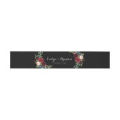 Rustic Black Botanical Wedding Uitnodigingen Wikkel (Vlak)