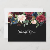Rustic Black botanische flatbruilding Bedankkaart (Voorkant)