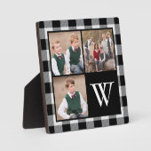 Rustic Black Buffalo Monogram fotocollage controle Fotoplaat (Voorkant)