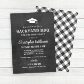 Rustic Black Chalkboard Backyard BBQ Afstuderen Kaart