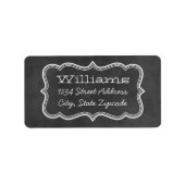 Rustic Black Chalkboard Bracket Return Address Etiket (Voorkant)