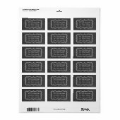 Rustic Black Chalkboard Bracket Return Address Etiket (Full Sheet)