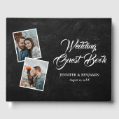 Rustic Black Chalkboard Mariage Photo Livre d'invi (Recto)