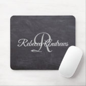 Rustic Black Chalkboard Monogram Muismat (Met muis)