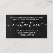 Rustic Black Chalkboard Soy Candle Visitekaartje (Achterkant)