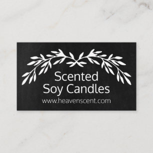 Rustic Black Chalkboard Soy Candle Visitekaartje
