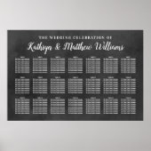 Rustic Black Chalkboard Wedding Celebration Poster (Voorkant)