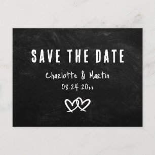 Rustic Black Chalkboard Wedding Save the Date Briefkaart