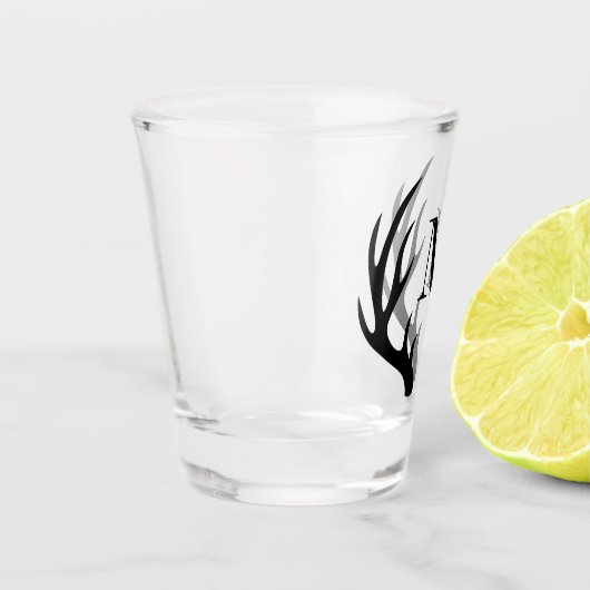 Rustic Black Deer Antlers | Monogram Shot Glas (Links)