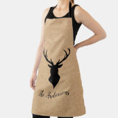 Rustic Black Deer | Kraft | Familienaam Schort (Insitu)
