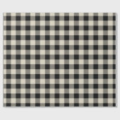Rustic Black en Beige Buffalo Check Cadeaupapier (Vlak)