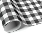 Rustic Black en White Gingham Pattern Cadeaupapier (Rol Hoek)