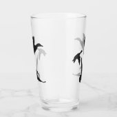 Rustic Black Flying Ducks Silhouette Glas (Rechts)