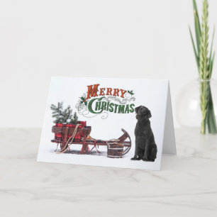 Rustic Black Lab Kerstmis Kaart