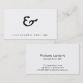 Rustic Black Letterpress Ampersand Visitekaartje (Voorkant / Achterkant)