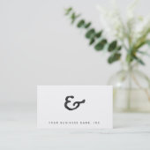 Rustic Black Letterpress Ampersand Visitekaartje (Staand voorkant)