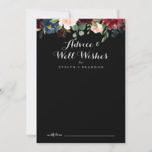 Rustic Black Mariage well Wings carte conseil