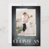 Rustic Black Merry-kerstfoto Feestdagenkaart (Voorkant)