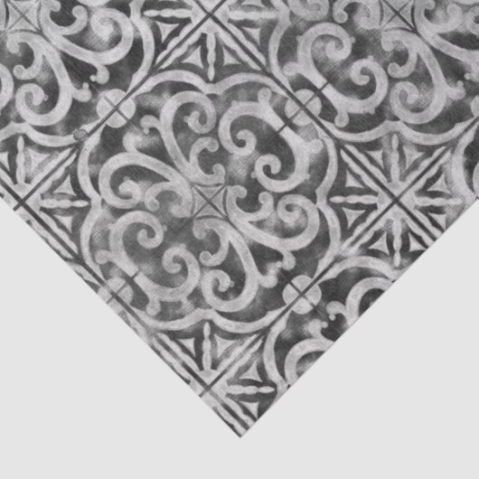 Rustic Black n White Farmhouse Tegel ontkoppeling Tissuepapier (Detail)