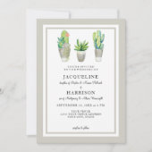 Rustic Black n White Tile Succulents in Cactus Art Kaart (Voorkant)