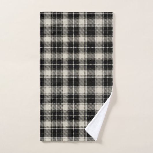 Rustic Black Pset Pattern met Monogram Bad Handdoek (Handdoek)