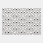 Rustic Black Reindeer met Black en White Tartan Inpakpapier Vel (Voorkant)