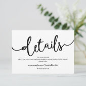 Rustic Black Schrift, Trouwdetails, RSVP Informatiekaartje (Staand voorkant)