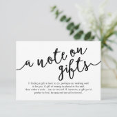 Rustic Black Script, een notitie over geschenken Informatiekaartje (Staand voorkant)