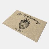 Rustic Black Strawberry - Aangepaste naam welkom Deurmat (Schuin)