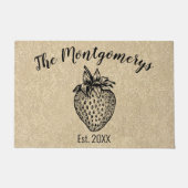 Rustic Black Strawberry - Aangepaste naam welkom Deurmat (Voorkant)
