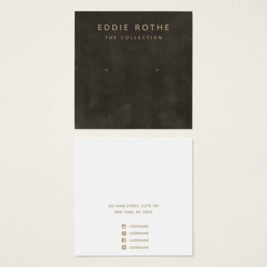  Rustic Black Stud Earring Display Kaart (Voorkant /achterkant)