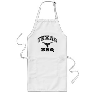 Rustic Black Texas BBQ Logo Apron Lang Schort