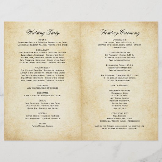 Rustic Black Vlourish Parchment Wedding (Achterkant)