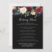 Rustic Black Wedding Kissing Menu Game Kaart (Voorkant)